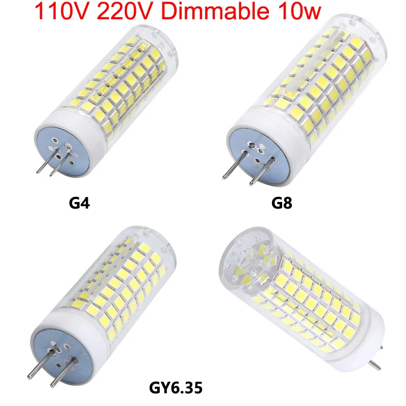 Imagem -02 - Pode Ser Escurecido g9 E11 E12 E14 E17 Ba15d g4 Gy6.35 g8 Lâmpada Led Mini Milho Lâmpada Lustre de Cristal Luzes 10w 102 Leds Peças 110v 220v