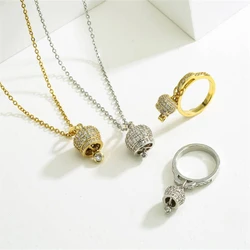 18K Gold Plated Brass Bell Necklace,Lovely Cute Small Bell Ring Jewelry,Enamel Charm Necklace for Women Gifts ,Wholesale