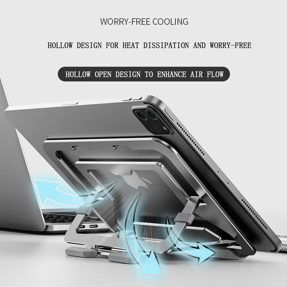 Aluminium uchwyt na Tablet składany stojak na Tablet nadaje się do 6 7 8 9 10 11 cal tabletki akcesoria do ipada Samsung Xiaomi Tablet — zdjęcie 4