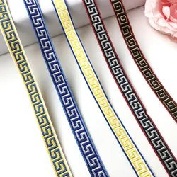 1cm Cool Geometric Polyester Jacquard Webbing Computer Jacquard Embroidery Webbing DIY Luggage Garment Pants Sewing Accessories