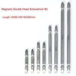 1Pcs Double Head Screwdriver Bit Magnetic PH2 Phillips Cross and 6mm Flat Slotted Screwdriver Bits 50/65/100/150/200mm Length