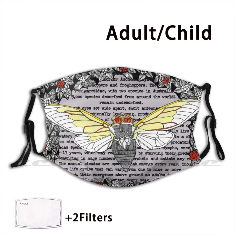 

Cicada Insect Mask Mask Adult Child Washable Pm2.5 Filter Logo Creativity Cicada Insect Insects Goth Gothic