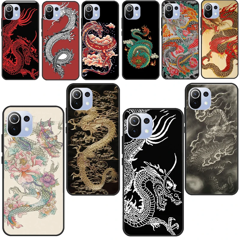 Ancient Japanese Dragon For Xiaomi Mi 11 Lite 9T 10T Pro A3 Mi Note 10 Lite Case For POCO F3 F2 M3 X3 Pro Fundas