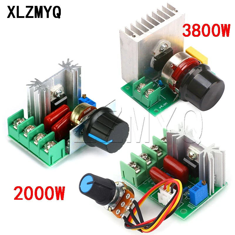 AC 220V 2000W 3800W SCR Voltage Regulator Dimming Dimmers Motor Speed Controller Thermostat Electronic Voltage Regulator Module