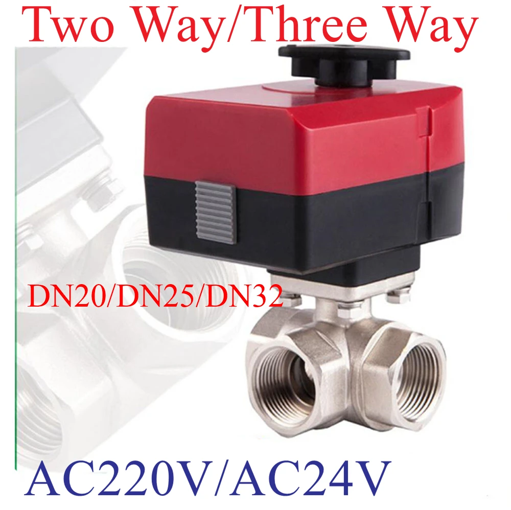 

2 Way/3 Way Manually&Automatically Electric Valve Brass Motorized Ball Valve AC220V/AC24V DN20 DN25 DN32 L-type