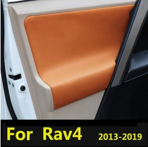 Microfiber Leather Door Armrest Panel Protective Cover For Toyota RAV4 2013 2014 2015 2016 2017 2018 2019 car interior