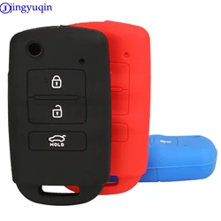 jingyuqin 3B Remote Car Key Silicone Cover Case For Kia Sorento K900 New K7 Cadenza 2017 2018 2019 Holder Styling Folding Flid