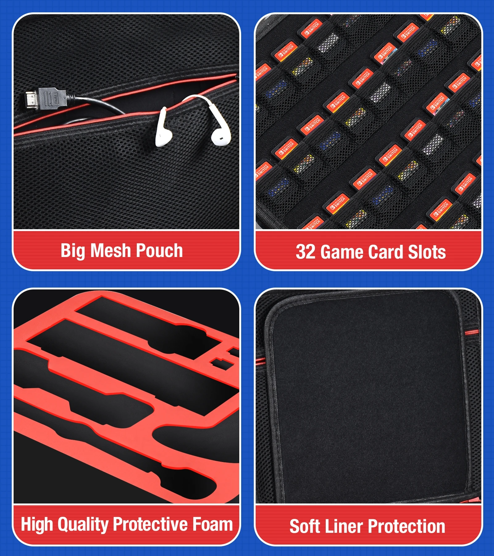 Mais novo grande bolsa de viagem carring para nintendo switch ns console portátil armazenamento caso protetor saco para interruptor acessórios do jogo