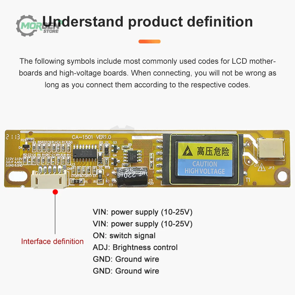 CA-1501 4 Lamp Universal Inverter CCFL Inverter Small Mouth 10V-25V Output LCD Display Monitor With 4 Cord Power Supply