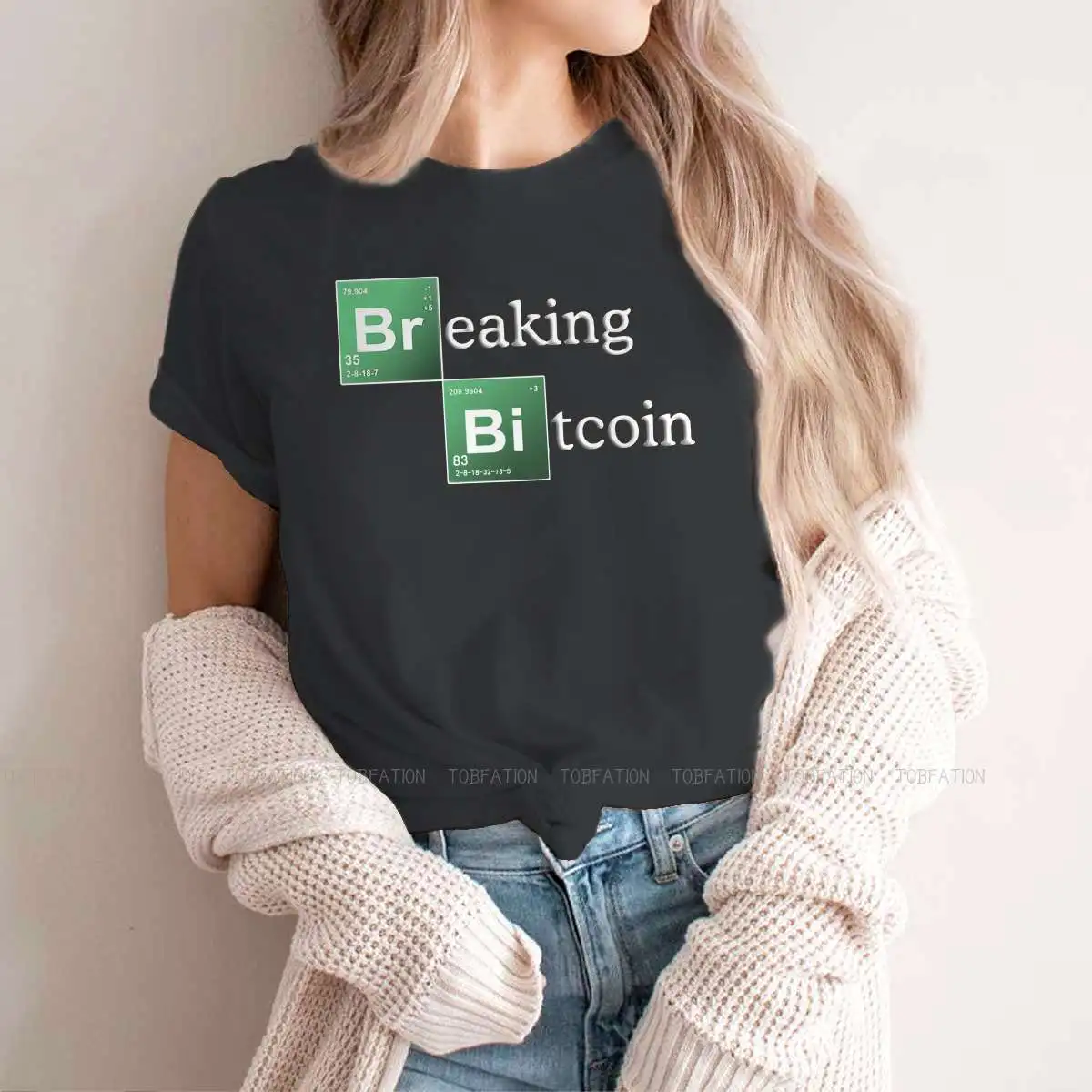 Bitcoin Sweet Girls Women T-Shirt Breaking Bad Walter White TV Show Blusas Harajuku Casual Short Sleeve Vintage Oversized Tops