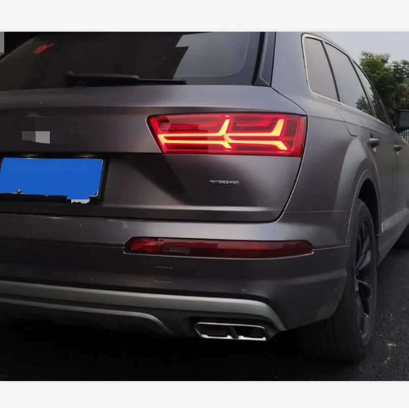 2 upgrade 4 holes Stainless steel For AUDI Q7 2016-19 4M Car Rear Exhaust Tail Pipe Cover Trim Muffler High Quality Accessories