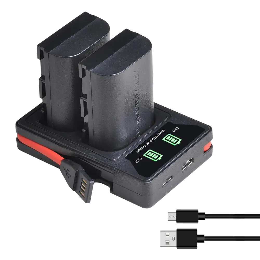 

2650mAh LP-E6 LP-E6N Battery LED Dual Charger For Canon EOS 5DS R Mark II 2 III 3 5D Mark II III IV 6D 60D 60Da 7D 7DII 70D 80D