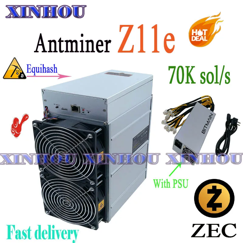 

old Asic ZCASH Equihash Miner Antminer Z11e 70k ZEC ZEN Miner With PSU Better Than A9 Z9mini Z9 T2T T3 T17 S17 Z1 Whatsminer M3