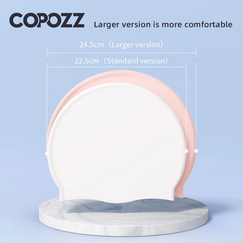 COPOZZ-Unisex Impresso Swim Cap, Chapéu de Silicone Impermeável, Proteção Orelha, Acessórios de Piscina, Adulto, Juventude, Esportes, Homens, Mulheres