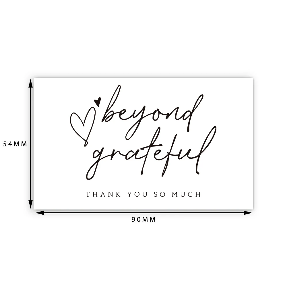 30Pcs/Pack white Thank You Card Labels With Beyond Grateful Card For Supporting My Small Business Decoration Gift Greeting Card