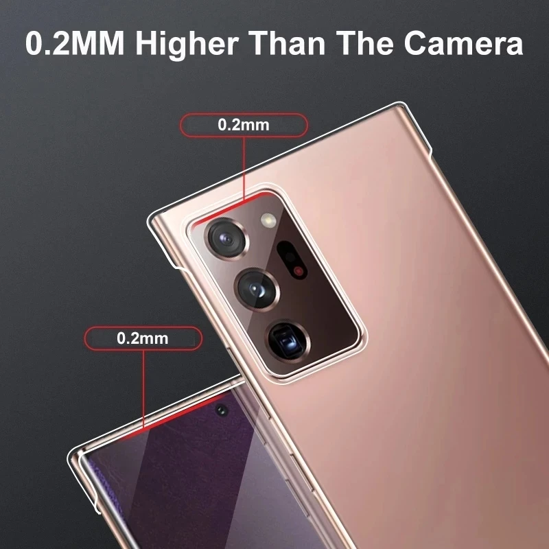 Transparent PC Hard Phone Case For Samsung Galaxy S22 S20 S21 S23 FE S24 ULTRA S10 S9 Note 20 10 Plus 9 Borderless  Cover