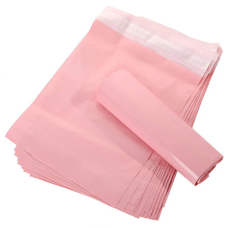 

10Pcs Pink Poly Mailers Transparent Plastic Shipping Bag Self Sealing Adhesive Courier Bags Clothes Packaging Express Envelope