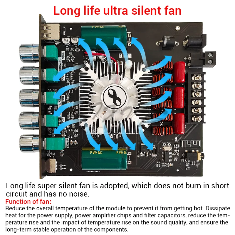 160WX2 + 220W Bluetooth 5.0 TDA7498E 2.1 Kênh HIFI Điện Kỹ Thuật Số Module Khuếch Đại Cao Và Âm Thấp Loa Siêu Trầm Amp ban HT21 AUX
