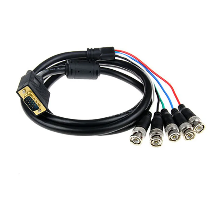 VGA to RGBHV Video HDB15 to 5 BNC RGB Video Cable for HDTV Monitor cable