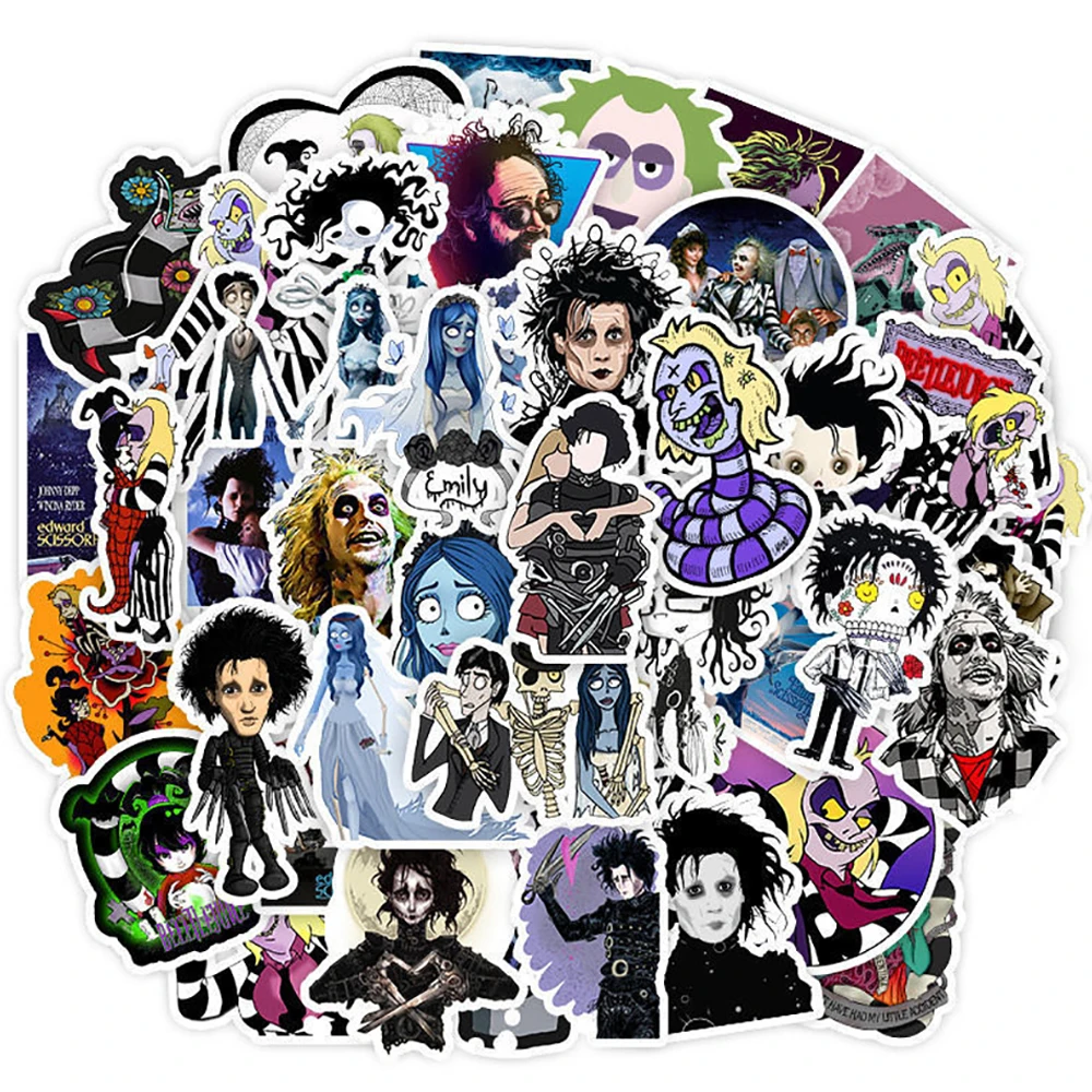 10/30/50Pcs Tim Burton Classic Movie Stickers Skateboard Koelkast Laptop Reisbagage Cool Graffiti Sticker Decals voor Kid Speelgoed