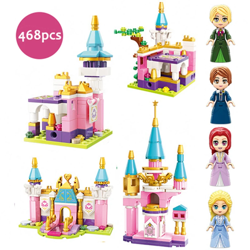 800pcs Princess Castle Building Block Bricks DIY Castle Blocks Set Girl Model Slide Brick Toys Compatible With Friends Kids Gift