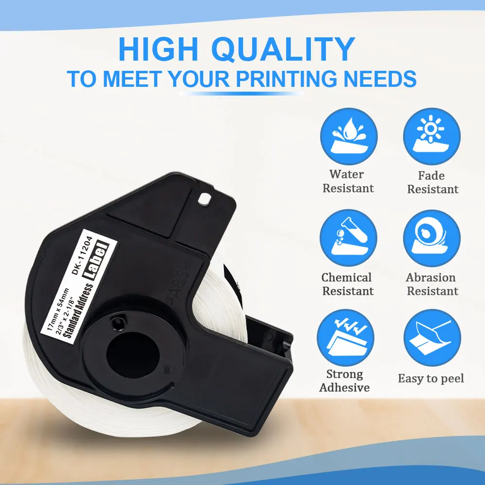 Labelwell 1Roll DK-11204  DK-1204 label 17mm*54mm*400pcs  DK11204 compatible for Brother QL-500, QL-550, QL-570 label maker