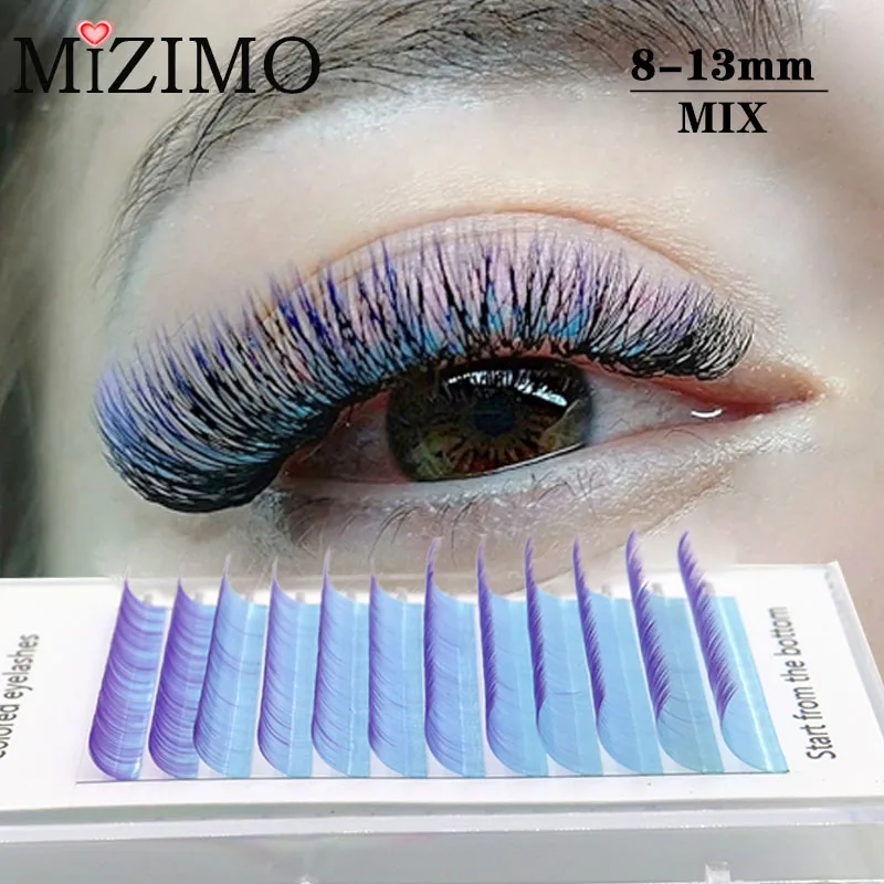 Mixed Color Change, Length 8-13mm, Color Single Grafted False Eyelashes, Natural Softness and Extension, Makeup Tools