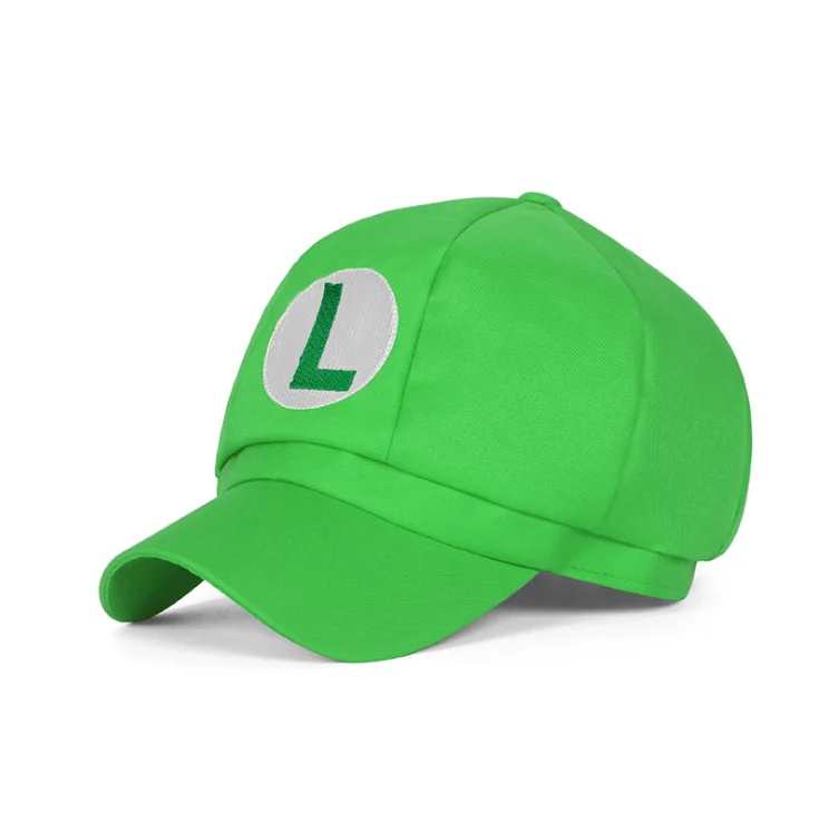 Adult children animation game Super Luigi brothers Cosplay hat personality fashion cartoon octagonal cap sun hat baseball cap