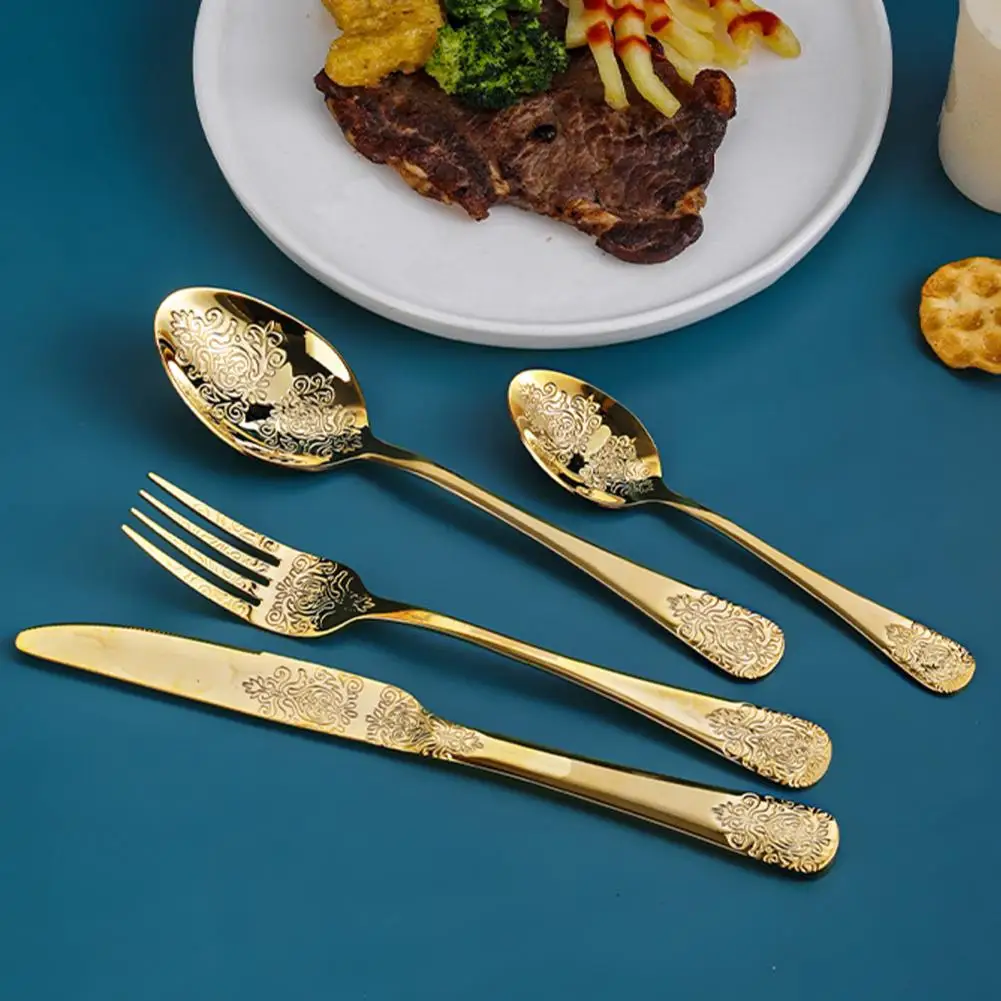 Cutlery Mirror-polished Convenient Rust-resistant Eating Steak Fork Spoon   Fork Spoon  for Travel