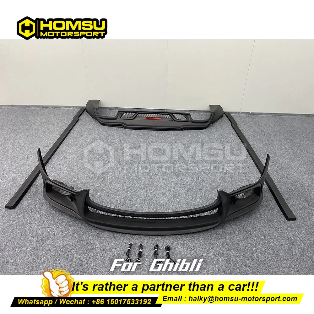 

High quality wald style body kit for maserat ghibl i carbon fiber front rear bumper lip diffuser kits Side skirt for ghibl