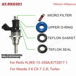 Free Shipping 6Sets For Mazda 3 6 CX-7 2.3 Turbo GDI Fuel Injector Repair Servince Kits For L3K9-13-250A E7T2017 1 For AY-RKG901