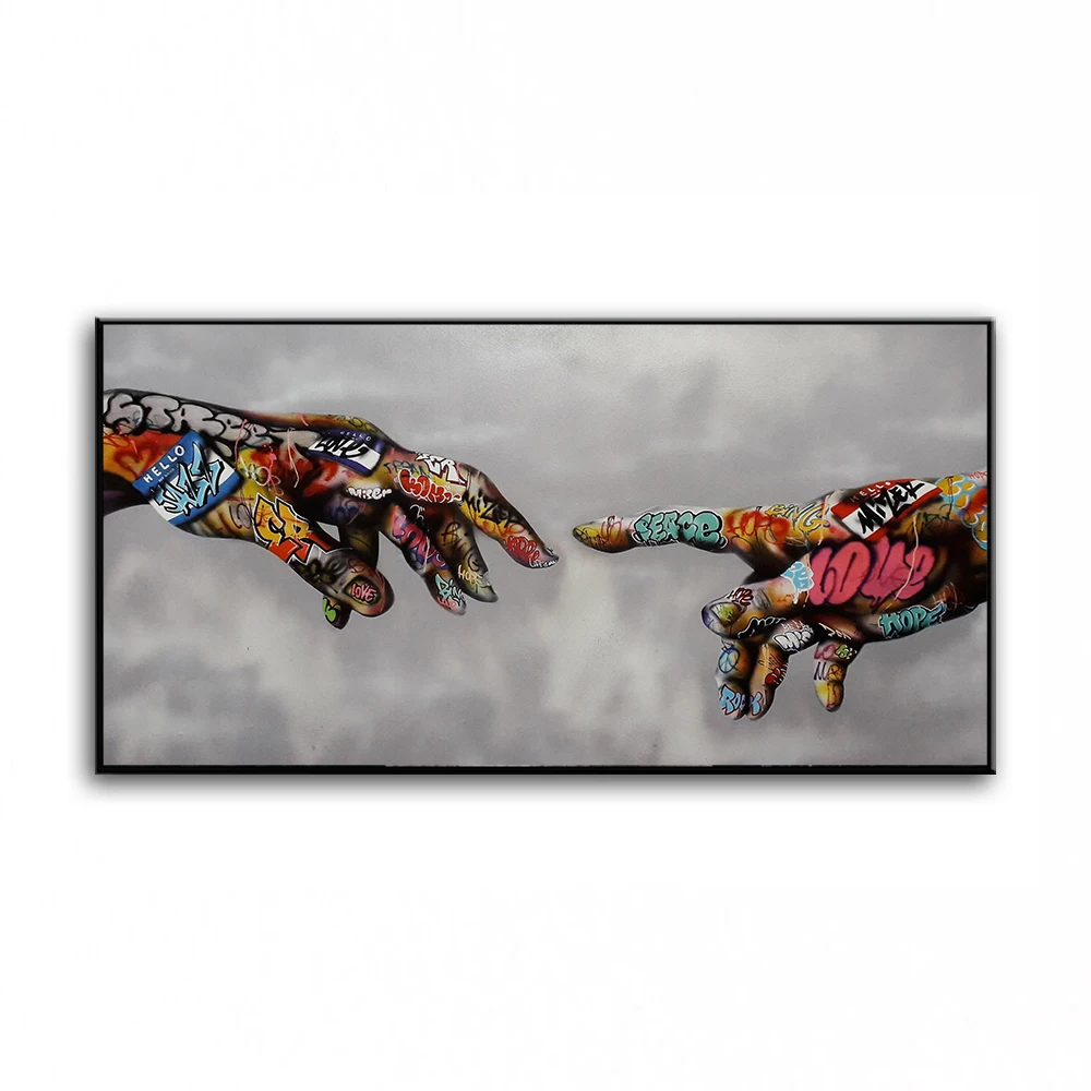 2020 New Year's latest Oil Painting The hand of god 100% Hand painted world famous paintings living room Decor 2020041801