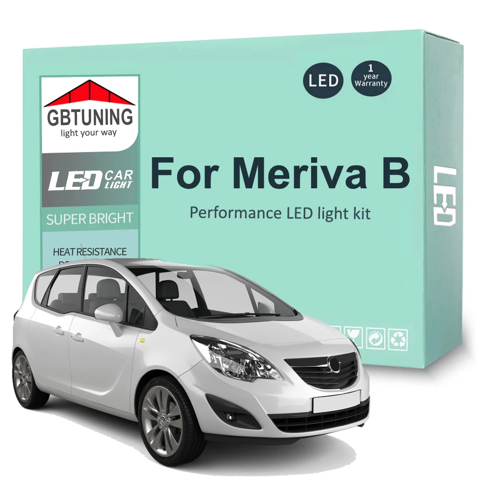 11Pcs LED Interior Light Bulb Kit For Vauxhall Opel Meriva B MPV 2010-2015 2016 2017 Car Reading Dome Trunk Lamp Canbus No Error