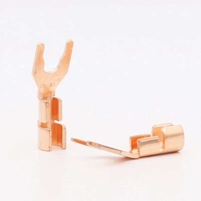 SY1501 8pieces CMC 6005 Pure Copper Speaker Y Spades plug,Fork connector Plug for audio speaker cable