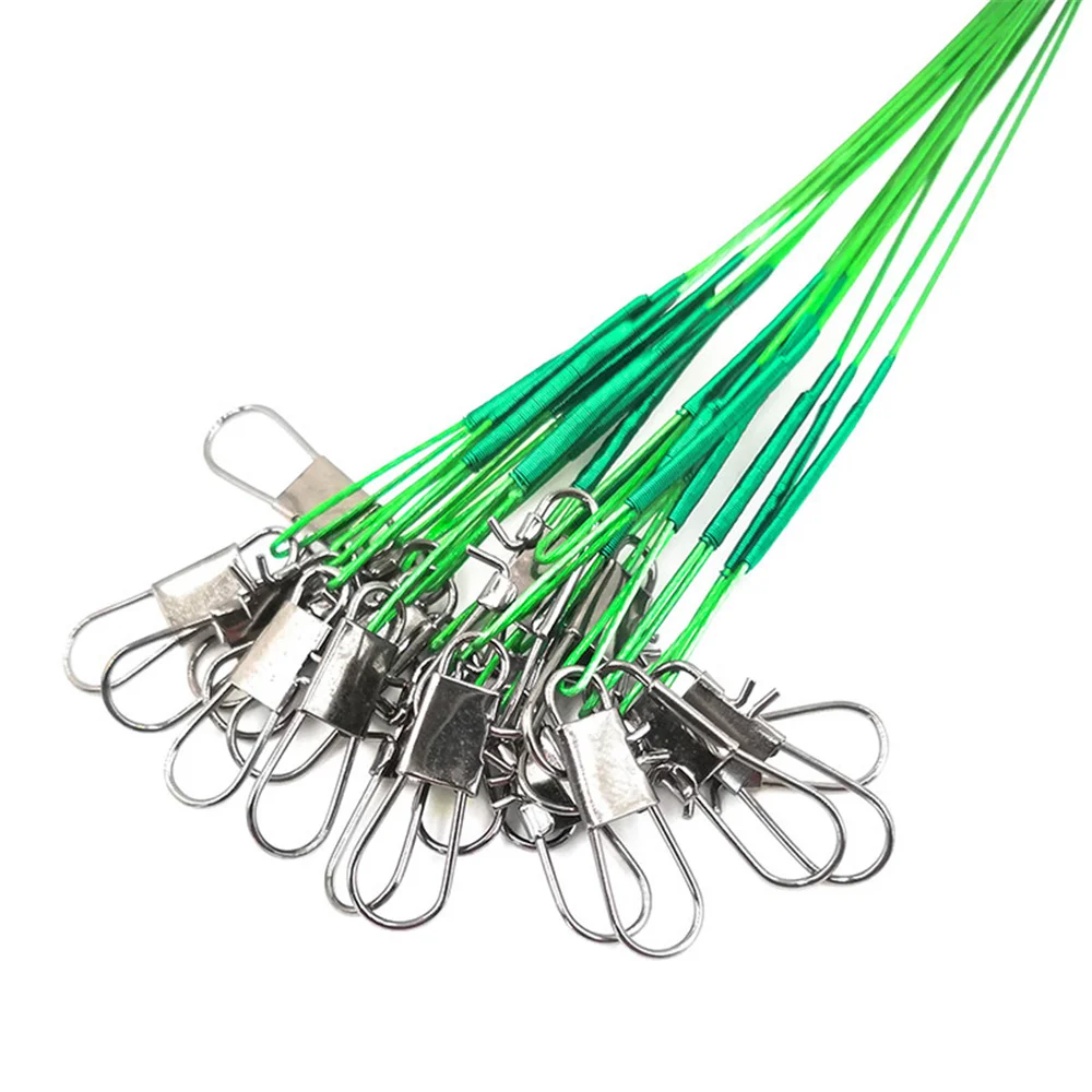 10 sztuk/partia Anti Bite lider drutu ze stali nierdzewnej 15/20/25/30cm Fishing Trace zestaw narzędzi wędkarskich linii smycz...