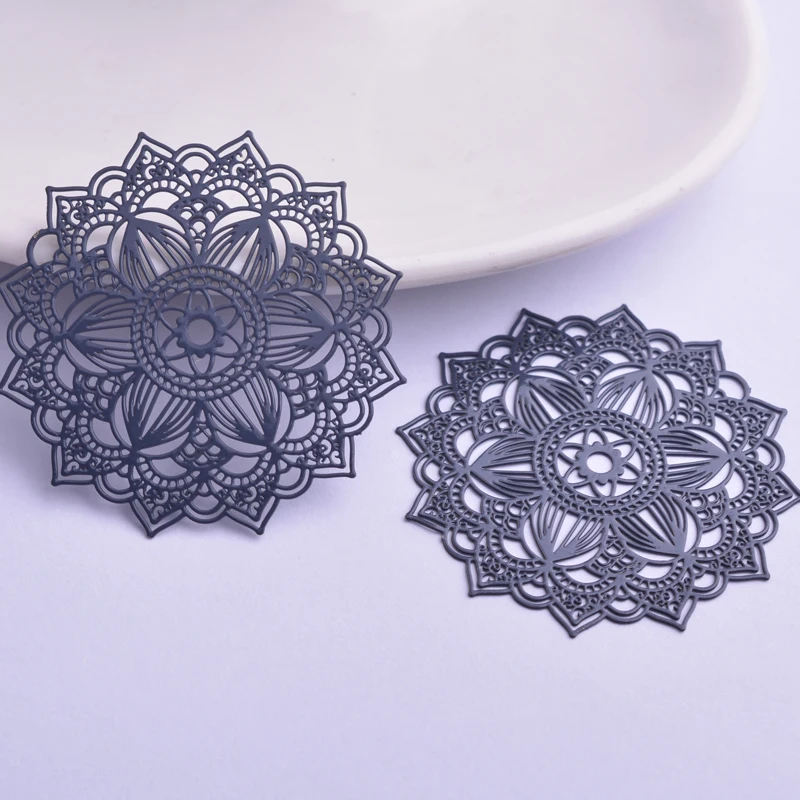 30 Stück AB6414 40mm Filigrane Mandala-Form Charms Ohrring-Verbinder Metall Messing Dünner Anhänger DIY Schmuck Ohrring-Herstellung – Detail 7