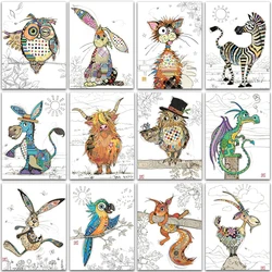 5D Diy Diamant Schilderen Art Dieren Kat Uil Konijn Draak Volledige Vierkante & Ronde Diamant Mozaïek Borduurwerk Kruissteek Thuis decor