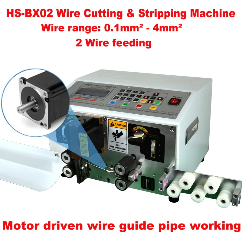 HS-BX02 Automatic Wire Cutting and Stripping Peeling Machine Electric Motor Cable Cutting Stripping from 0.1 to 4mm2 AV220/110V