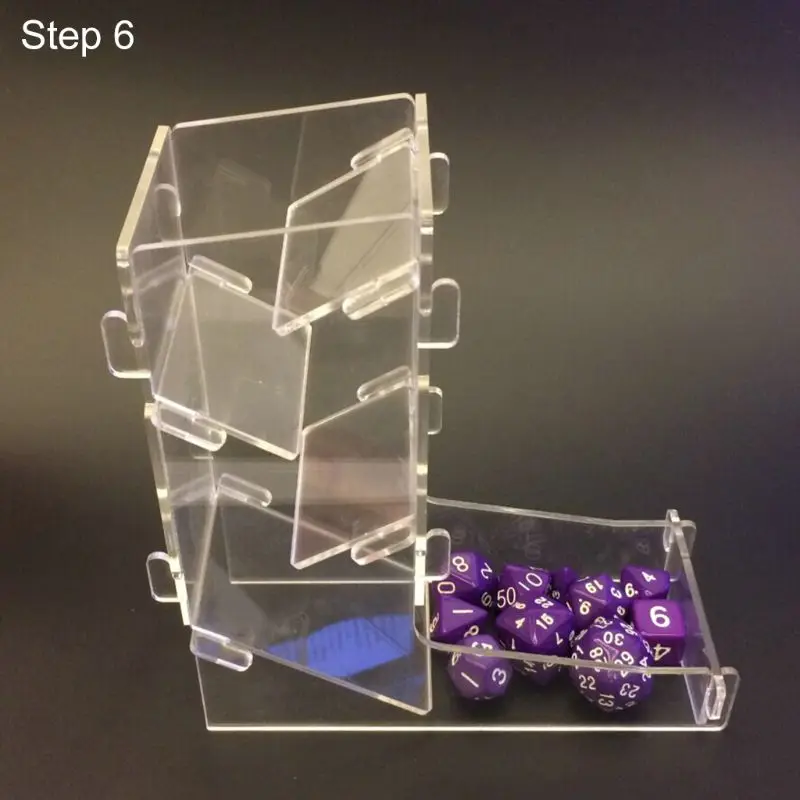 Acrylic Transparent Dice Tower DIY Board Game RPG Rolling Tower