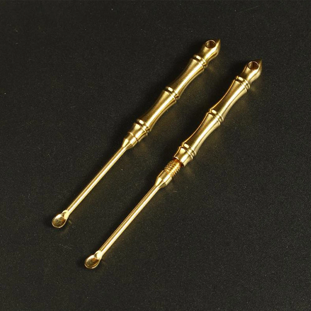 1 PC Portable Multifunctional Ear Spoon Toothpick Combination Pure Brass Toothpick Ear Spoon Stronger Than Floss Tool