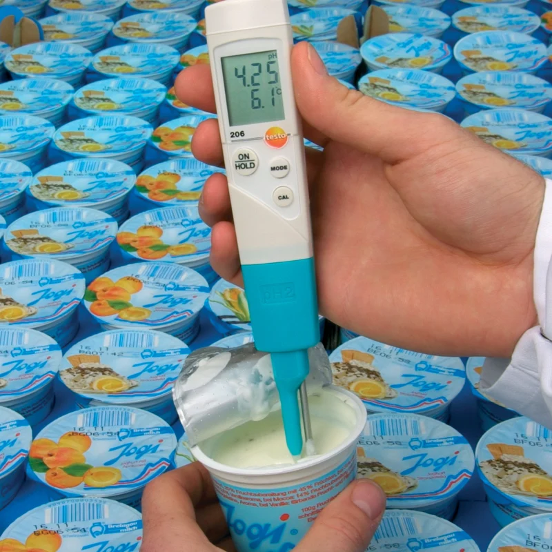 Testador de ph Digital Profissional Testo Industrial 206 Medidor para Alimentos Semi-sólidos Geleia Creme Carne Queijo Fruta Phmetro Ip68