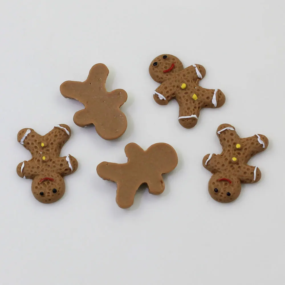 Resin Decoration Crafts Gingerbread Snowman Beads Flatback Cabochon Scrapbook DIY Christmas Embellishments Accessories