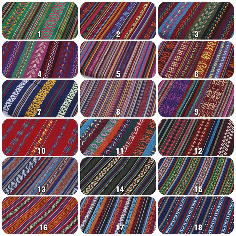 150*100cm Ethnic Bohemian Cotton Linen Fabric Textile Diy Material for Patchwork Tablecloths/Sofa/Curtain/Craft/Clothes Handmade