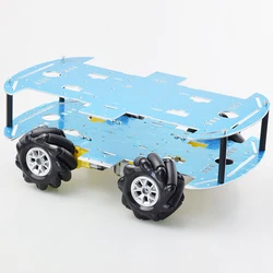 Mecanum-Kit de Chasis de coche Robot omnidireccional, rueda con Motor TT de 4 piezas, Compatible con Arduino Raspberry Pi, piezas de juguete DIY