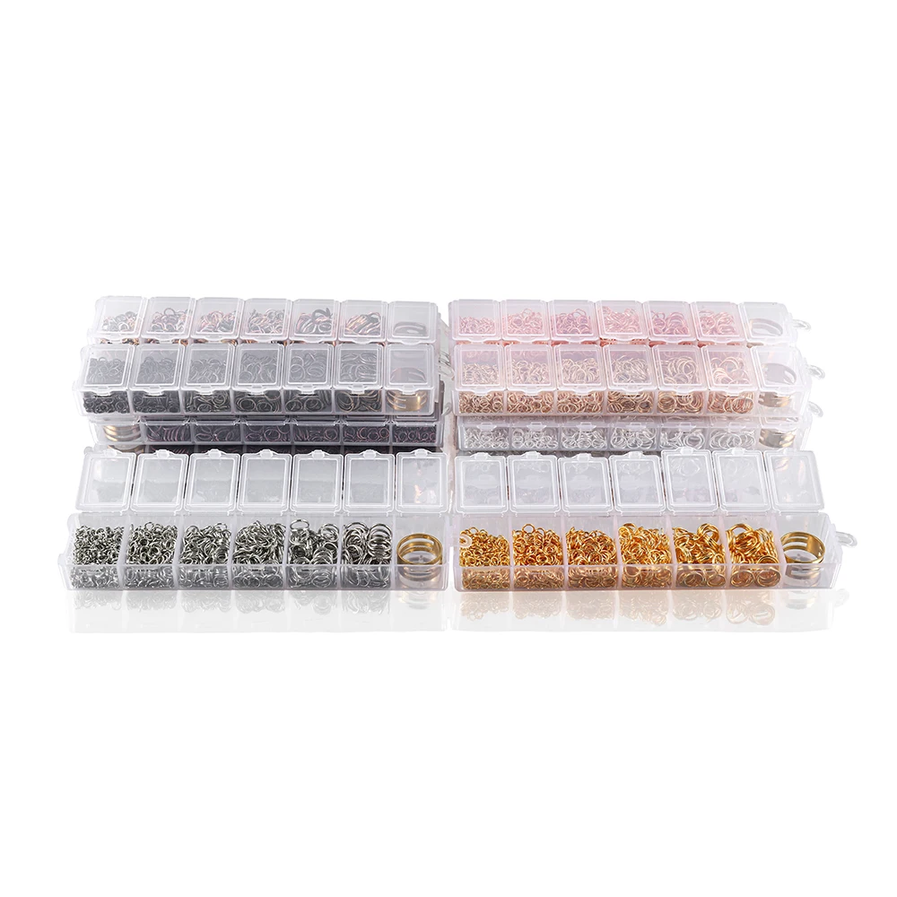 975Pcs Jewelry Making Set Mixed Open Jump Rings Split Rings Connectors For DIY Jewelry Making Kit Finding Accessories Supplies