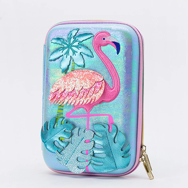 Imagem -02 - Unicórnio Rosa Eva Pencil Case Descoloração Pen Box Papelaria Kawaii Flamingo Material Escolar