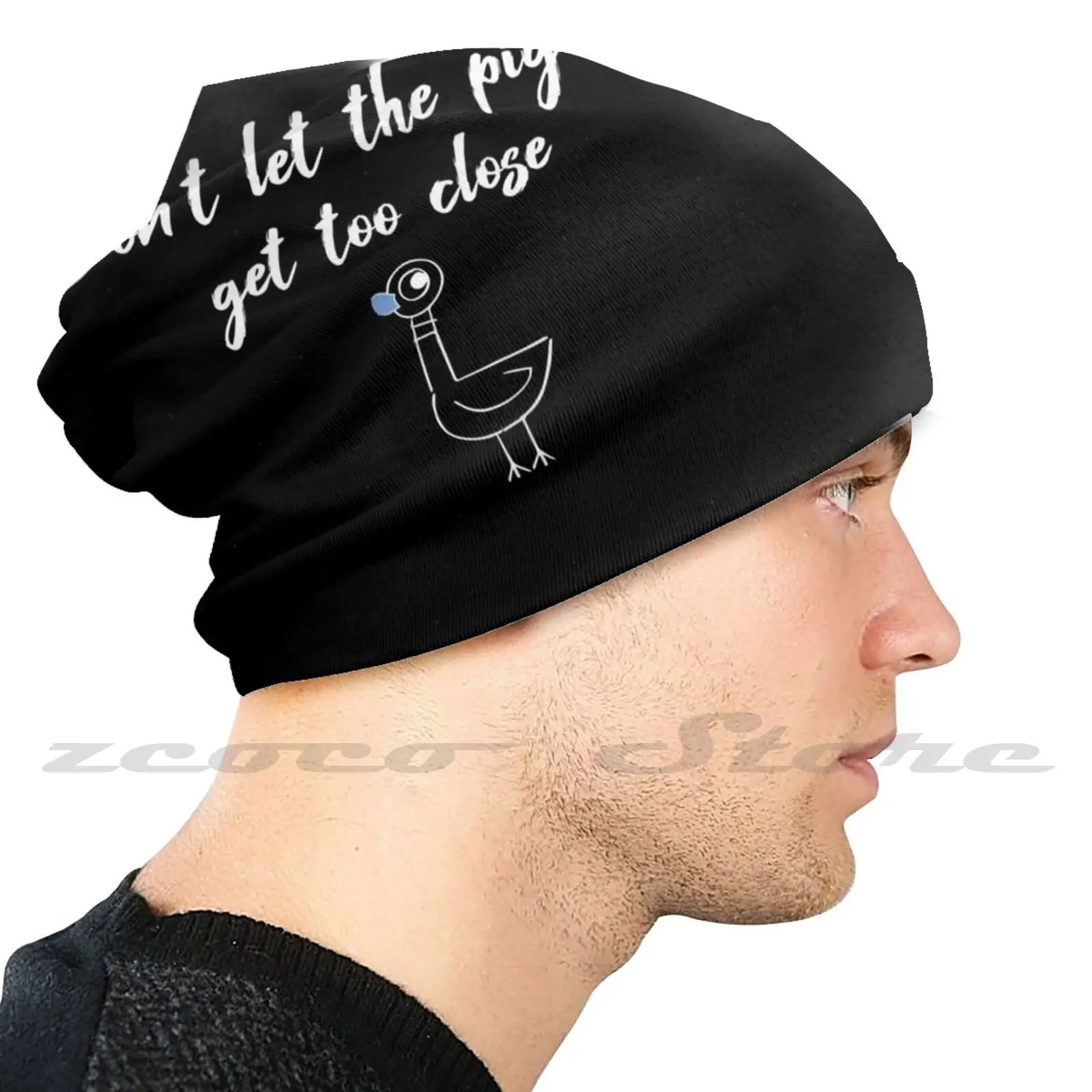 Don'T Let The Pigeon Get Too Close Knit Hat Elastic Soft Personalized Pattern Present Cap Pigeon Close Dont Let The Pigeon Dont