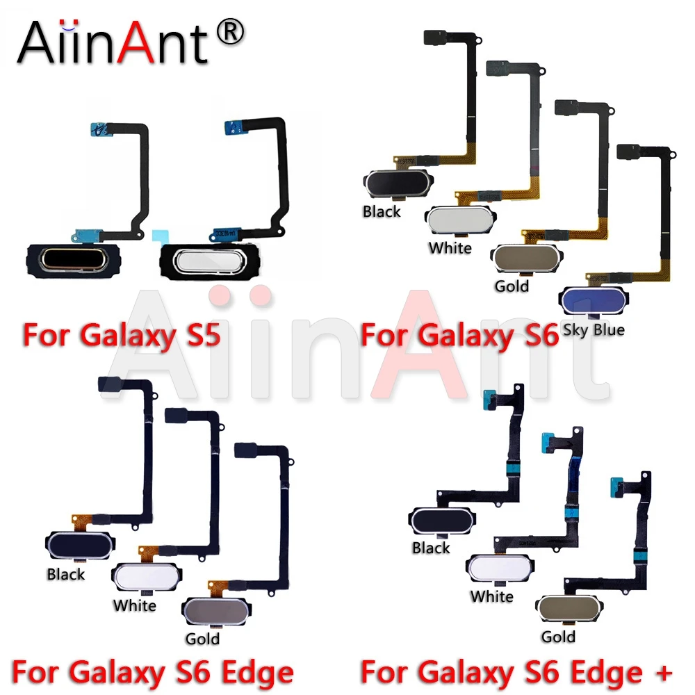 Aiinant Home Button Touch ID Fingerprint Sensor Flex Cable For Samsung Galaxy S5 S6 Edge Plus + Mini G920F G925F G928F G900F