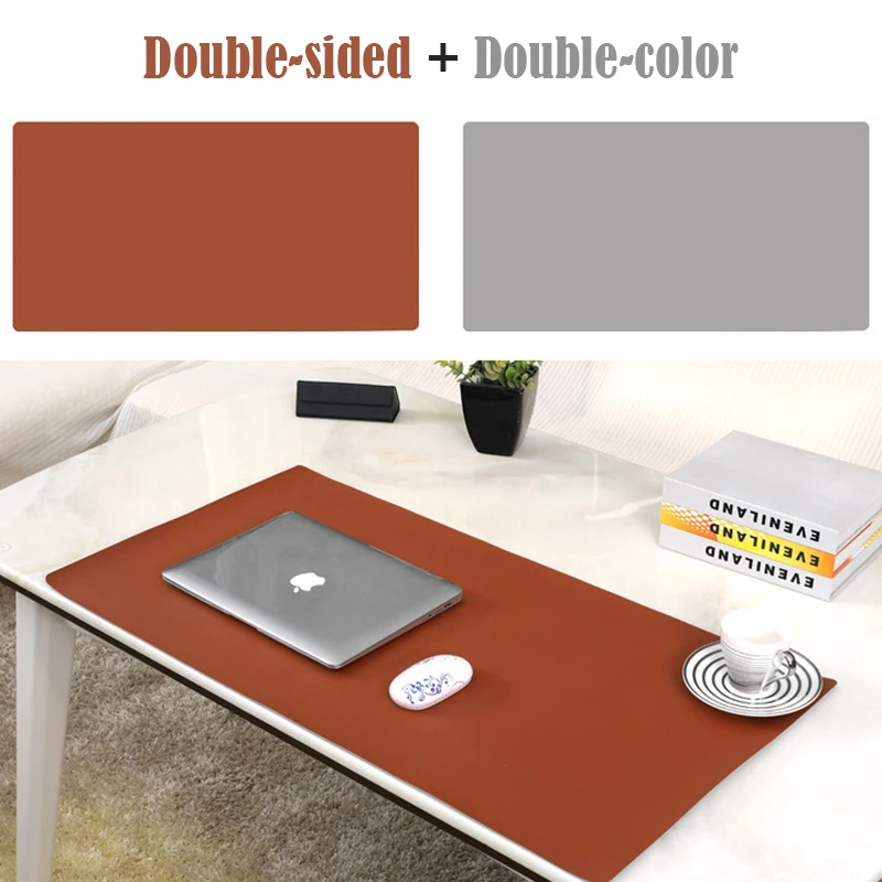 Large Double-side Portable Mouse Pad PU Leather Laptop Pad Table Protector Dining Desk Mat Mousepad Home Office Game MouseMat