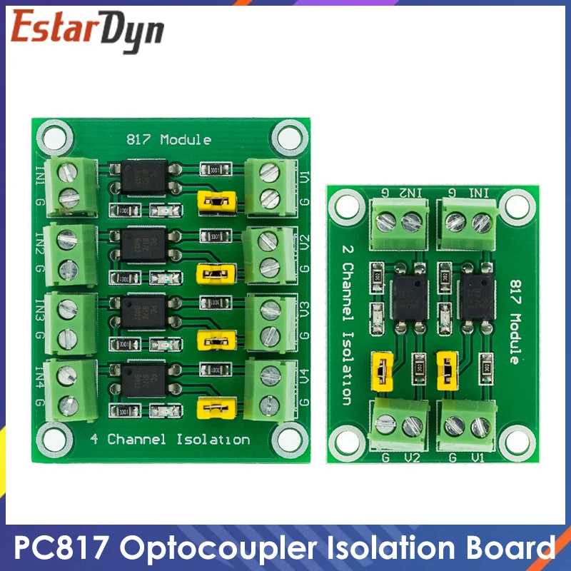 PC817 2 4 kanałowy Adapter konwerter napięcia izolacja transoptorowa 3.3V do 5V moduł 3.6-30V sterownik izolowany fotoelektryczny